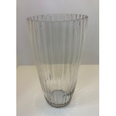 Vaso de Vidro Incolor Canelado 